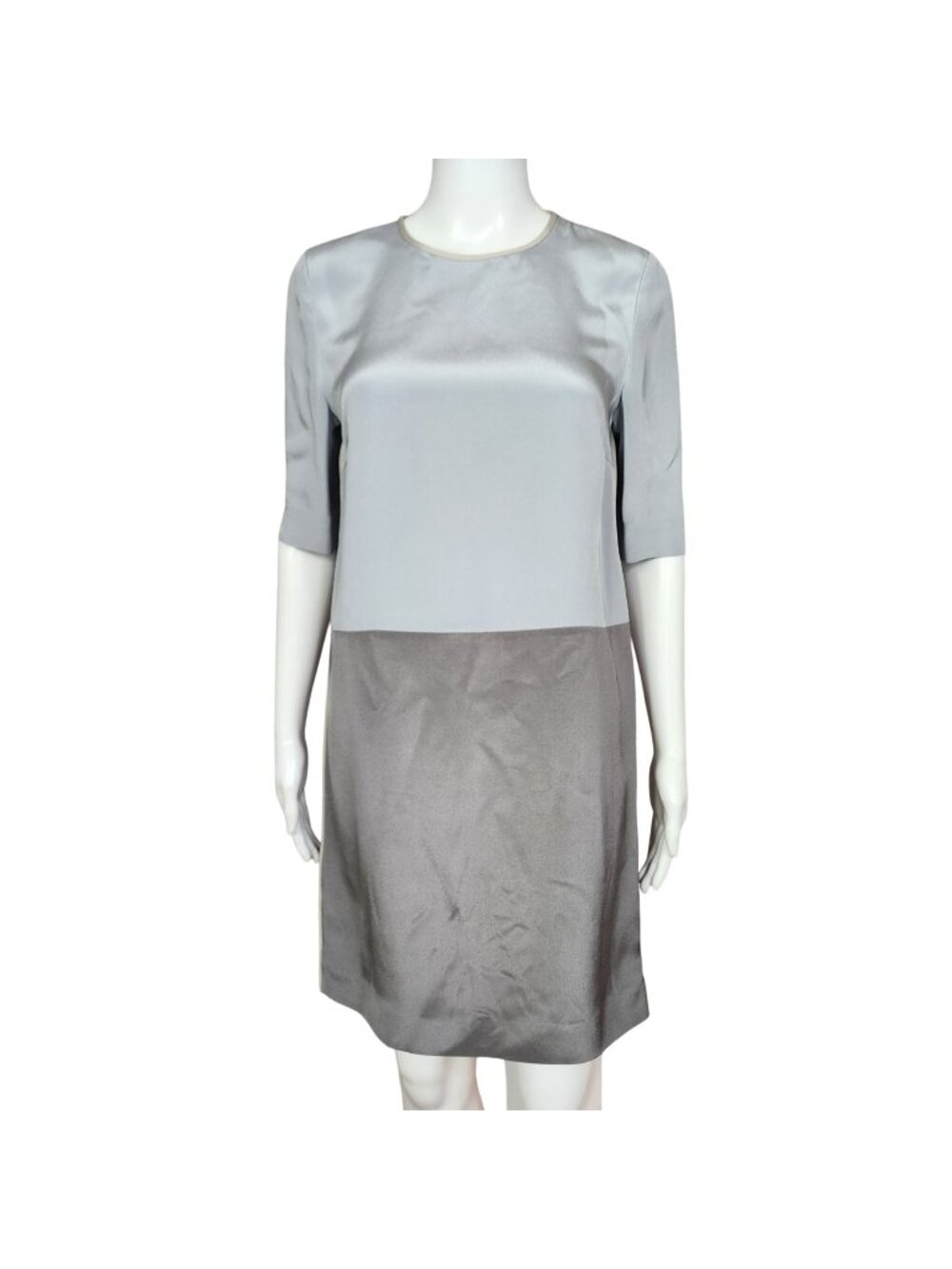 Jigsaw Silk Two Tone Blue and Grey Dress, Women's 4, NWT